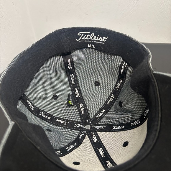 Titleist Golf Hat A-Flex Embroidered Spellout Adult M/L Gray Patterned Men's Cap - Picture 7 of 7